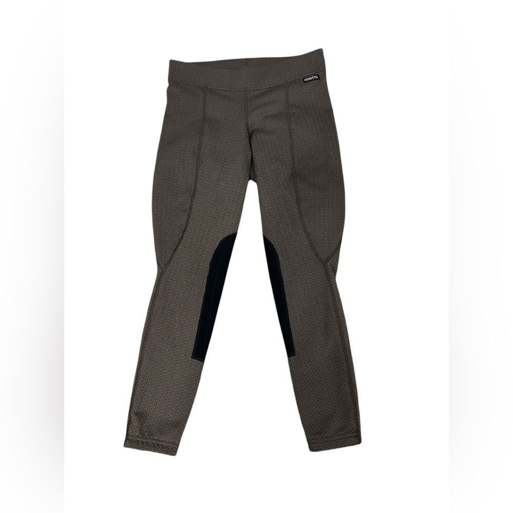 Kerrits Womens Black Gray Chevron Knee Patch Breeches Riding Pants Medium